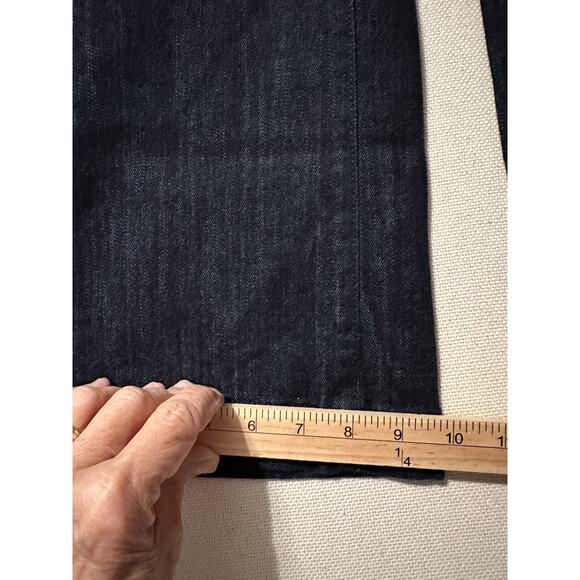 Eddie Bauer Curvy Fit Trouser Boot cut Dark Wash Womens Blue Jeans Sz 8T - Picture 8 of 16